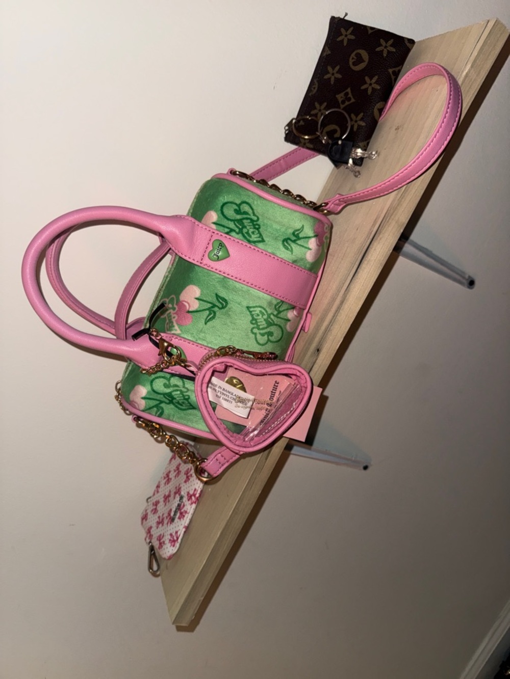 Juicy Couture Pink and Green Floral Mini Satchel
